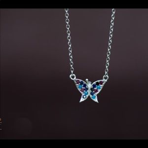 925 stamped silver butterfly Nano necklace